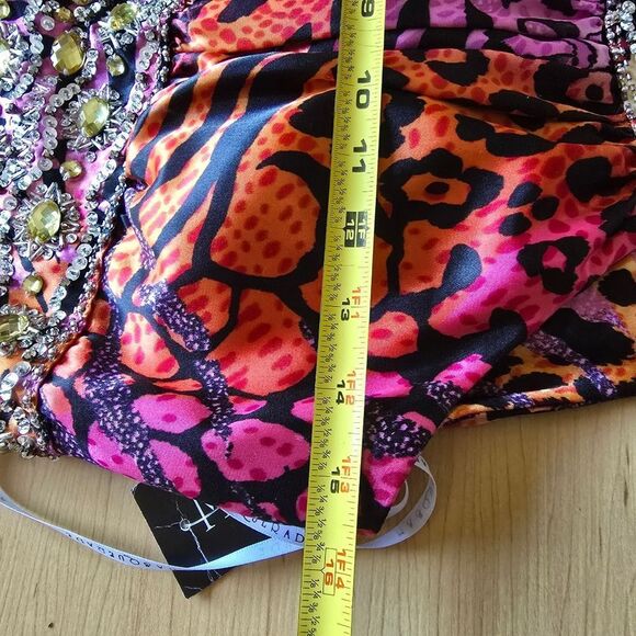 MASQUERADE Women's Maxi Dress Embellished Size 9/10 Multicolor Animal Print Glam - Picture 9 of 12